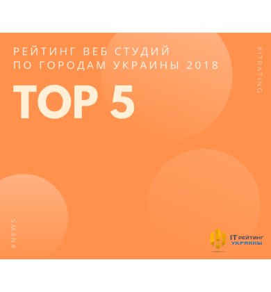 ТОП 5: ОПУБЛИКОВАН РЕЙТИНГ ВЕБ СТУДИЙ ПО ГОРОДАМ УКРАИНЫ 2018