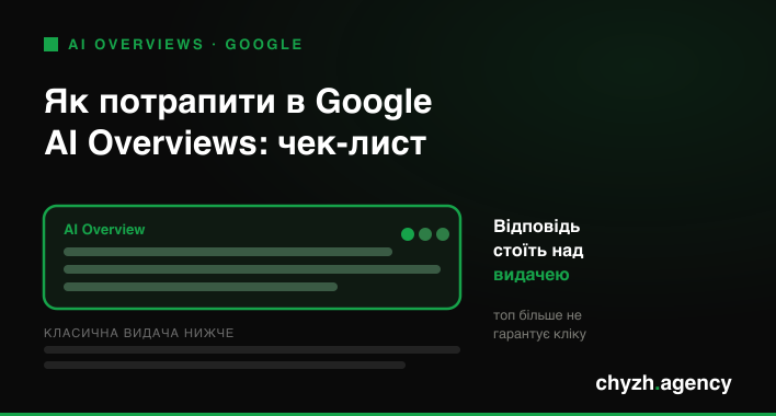 Як потрапити в Google AI Overviews: чек-лист