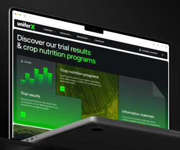 UX/UI дизайн і розробка сайту для дистриб’ютора добрив UniferX