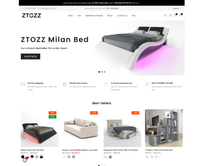 Интернет-магазин мебели Shopify - Ztozz