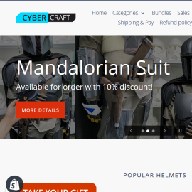 Shopify интернет-магазин cosplay шлемов и костюмов
