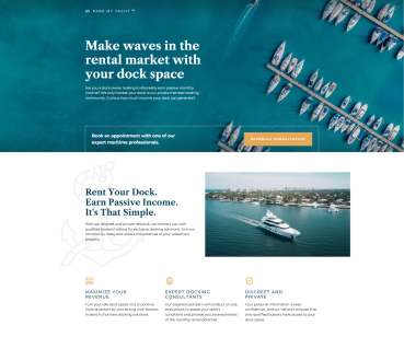 Park My Yacht — лендинг для сервісу оренди приватних доків