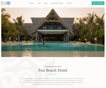 Fun Beach Hotel — корпоративний сайт для готелю в Занзібарі