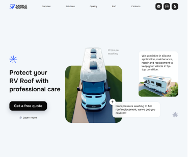 RV Mobile Roofing — лендінг для сервісу ремонту дахів RV у США