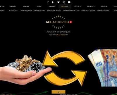 Корпоративный сайт сети ломбардов Швейцарии achatdor.ch