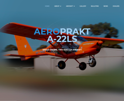 AEROPRAKT - сайт для производителя сверхлегких самолётов