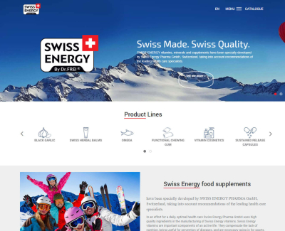 Cайт каталог товаров для торговой марки Swiss Energy