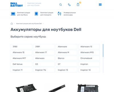 Батареї для ноутбуків DELL