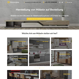 Landing page MÖBELPROJECT Австрія