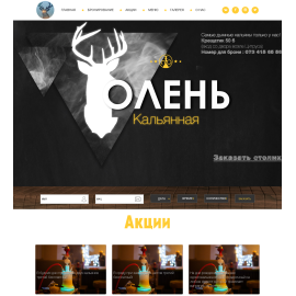 Промо сайт кальянной ОЛЕНЬ