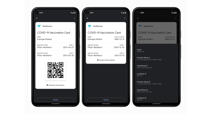 Google завела на Android прививочные карточки с QR-кодами