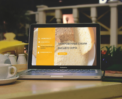 Мини-лендинг для продаж панировочных сухарей высших сортов