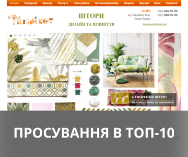 Кейс по SEO-продвижению корпоративного сайта салона штор Рыжий Кот