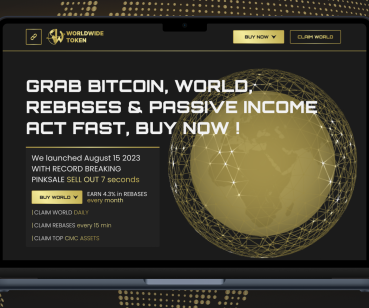 Розробка сайту, смарт контракту та DAPP для Worldwide токену