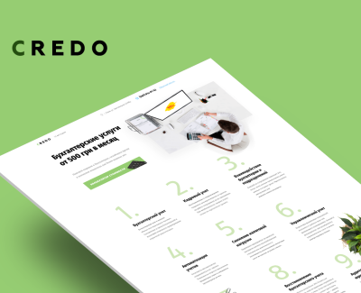 Страница захвата для бухгалтерии Credo