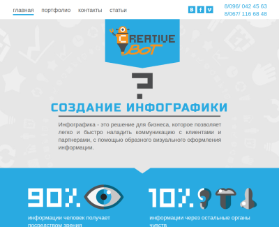 Сайт разработки инфографики Creativebot